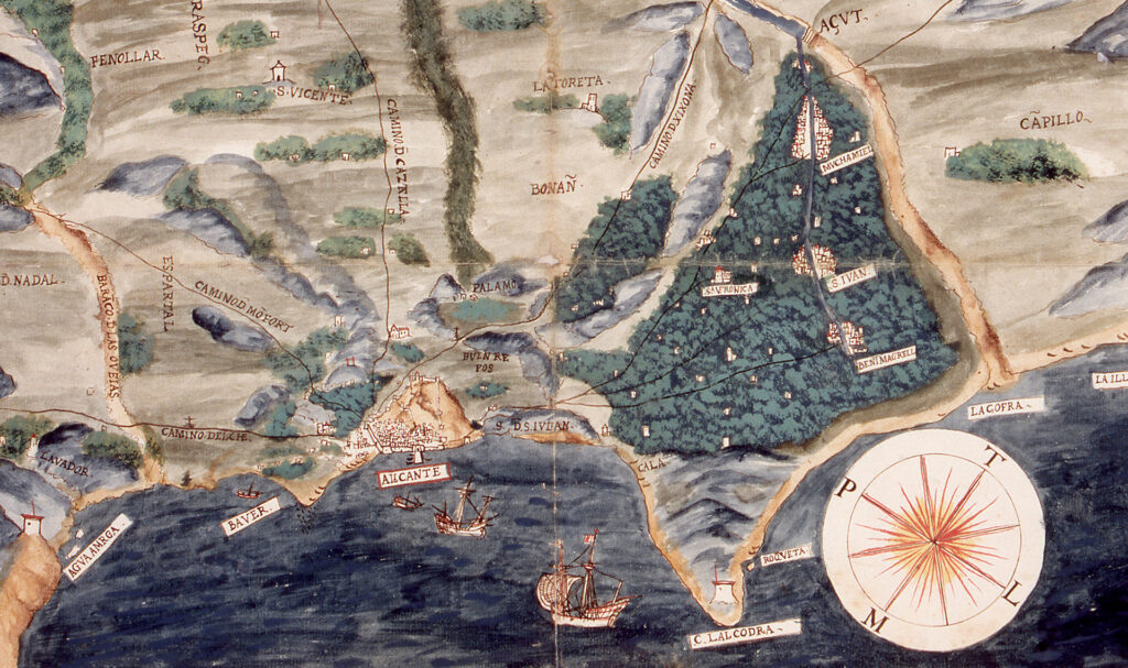 Plano de la Huerta Alicantina de Cristobal Antonelli